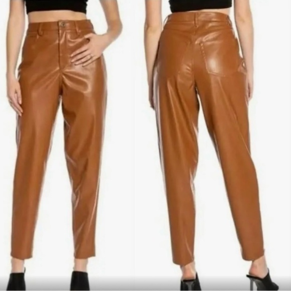 Juicy Couture size 30 cognac brown faux vegan leather rodeo pants